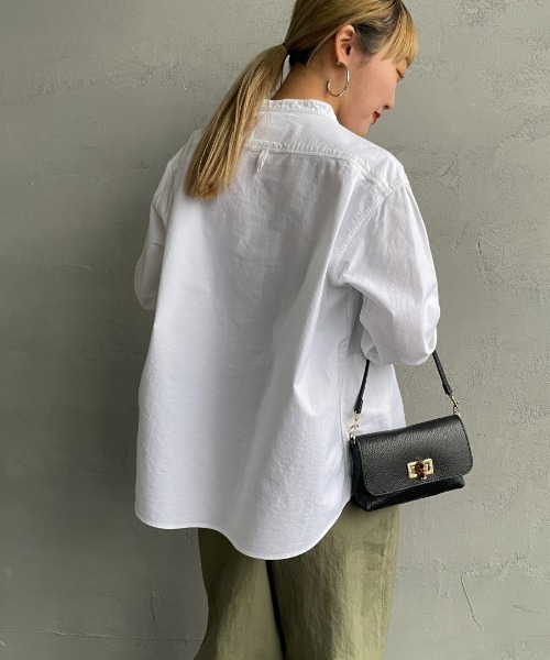 DANTON（ダントン）の「[DANTON/ダントン] バンドカラー オックスフォードシャツ(無地)（シャツ/ブラウス・レディース・ライトベージュ/ホワイト/ブルー・36/34/38）」の17枚目の写真