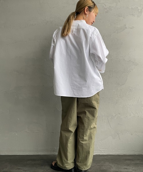 DANTON（ダントン）の「[DANTON/ダントン] バンドカラー オックスフォードシャツ(無地)（シャツ/ブラウス・レディース・ライトベージュ/ホワイト/ブルー・36/34/38）」の20枚目の写真