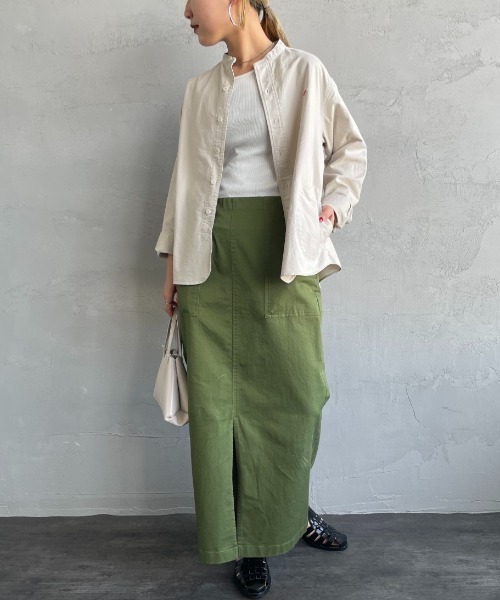 DANTON（ダントン）の「[DANTON/ダントン] バンドカラー オックスフォードシャツ(無地)（シャツ/ブラウス・レディース・ライトベージュ/ホワイト/ブルー・36/34/38）」の7枚目の写真