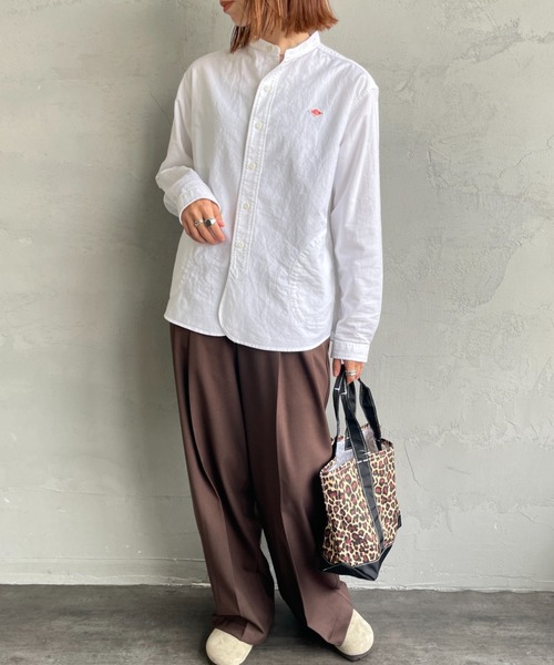 DANTON（ダントン）の「[DANTON/ダントン] バンドカラー オックスフォードシャツ(無地)（シャツ/ブラウス・レディース・ライトベージュ/ホワイト/ブルー・36/34/38）」の5枚目の写真