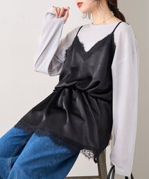 CIAOPANIC TYPY（チャオパニックティピー）の「サテンレースウエストドロストキャミチュニック（チュニック）」