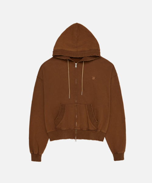 CONY(コール アウト ニューイヤー)の「WASHED RUFFLE HOODIE ZIP-UP / BROWN(パーカー・レディース・その他・OS)」の5枚目の写真
