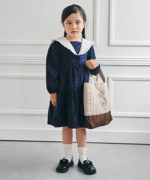 apres les cours（アプレレクール）の「tiny bear レッスントート（トートバッグ・キッズ・ベージュ・FREE）」の2枚目の写真