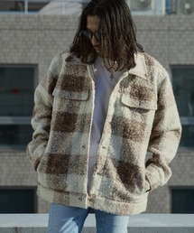 WP WESTPOINT（ダブルピーウエストポイント）の「WP WESTPOINT/ダブルピー ウエストポイント 中綿入り チェック柄 ボアGジャン（ブルゾン）」