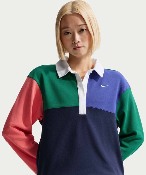 NIKE（ナイキ）の「ナイキ スポーツウェア ウィメンズ オーバーサイズド ロングスリーブ ポロ / Nike Sportswear Women's Oversized Long-Sleeve Polo IF0358-365 Malachite（ポロシャツ・レディース・グリーン系その他2・L/M/S/XS/XL）」の17枚目の写真