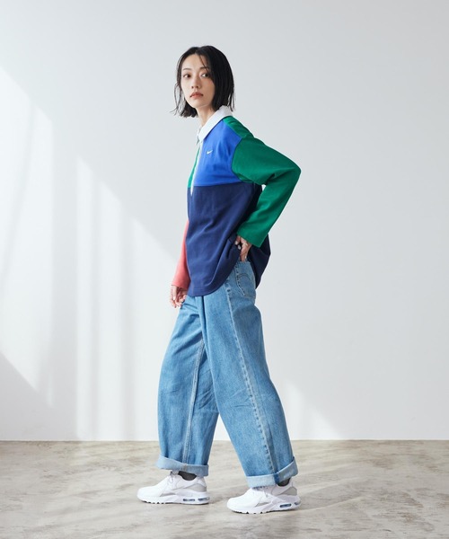 NIKE（ナイキ）の「ナイキ スポーツウェア ウィメンズ オーバーサイズド ロングスリーブ ポロ / Nike Sportswear Women's Oversized Long-Sleeve Polo IF0358-365 Malachite（ポロシャツ・レディース・グリーン系その他2・L/M/S/XS/XL）」の6枚目の写真