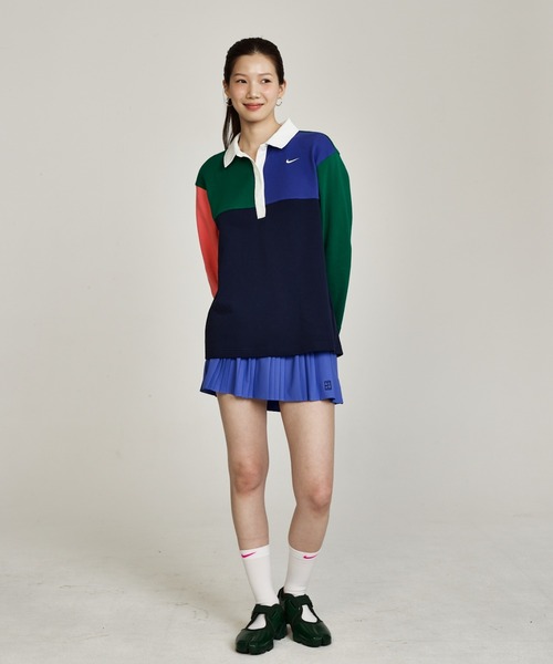 NIKE（ナイキ）の「ナイキ スポーツウェア ウィメンズ オーバーサイズド ロングスリーブ ポロ / Nike Sportswear Women's Oversized Long-Sleeve Polo IF0358-365 Malachite（ポロシャツ・レディース・グリーン系その他2・L/M/S/XS/XL）」の13枚目の写真