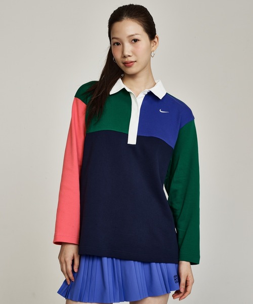 NIKE（ナイキ）の「ナイキ スポーツウェア ウィメンズ オーバーサイズド ロングスリーブ ポロ / Nike Sportswear Women's Oversized Long-Sleeve Polo IF0358-365 Malachite（ポロシャツ・レディース・グリーン系その他2・L/M/S/XS/XL）」の10枚目の写真