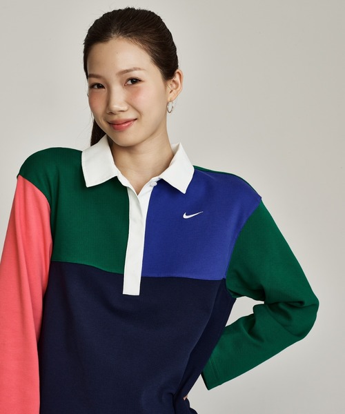 NIKE（ナイキ）の「ナイキ スポーツウェア ウィメンズ オーバーサイズド ロングスリーブ ポロ / Nike Sportswear Women's Oversized Long-Sleeve Polo IF0358-365 Malachite（ポロシャツ・レディース・グリーン系その他2・L/M/S/XS/XL）」の11枚目の写真