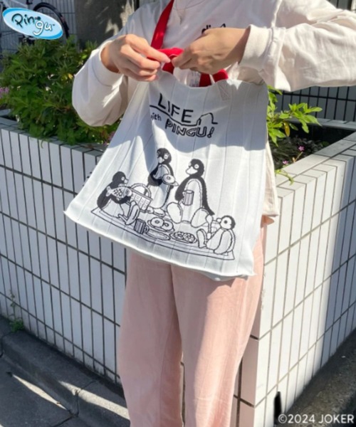 KNT365(ケイエヌティサンロクゴ)の「Mam PINGU(トートバッグ・レディース・ライトブルー・FREE)」の3枚目の写真