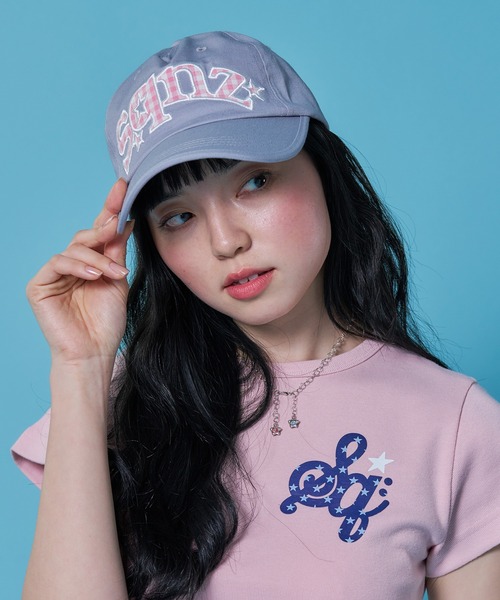 WEB限定 / ワッペン刺繍 / ギンガムロゴキャップ / sqnz gingham logo