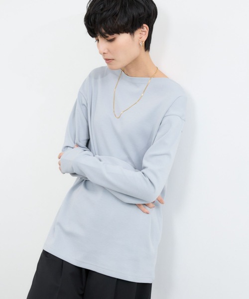 BARNYARDSTORM（バンヤードストーム）の「BARNYARDSTORM / ボートネックロンＴ / マシンウォッシャブル（Tシャツ/カットソー・レディース・ライトグレー/ホワイト/ブラウン・M/S）」の18枚目の写真