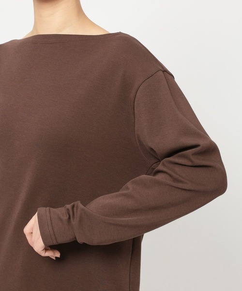 BARNYARDSTORM（バンヤードストーム）の「BARNYARDSTORM / ボートネックロンＴ / マシンウォッシャブル（Tシャツ/カットソー・レディース・ライトグレー/ホワイト/ブラウン・M/S）」の4枚目の写真