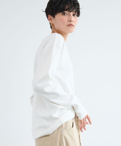 BARNYARDSTORM（バンヤードストーム）の「BARNYARDSTORM / ボートネックロンＴ / マシンウォッシャブル（Tシャツ/カットソー・レディース・ライトグレー/ホワイト/ブラウン・M/S）」の14枚目の写真