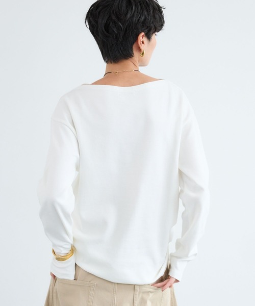 BARNYARDSTORM（バンヤードストーム）の「BARNYARDSTORM / ボートネックロンＴ / マシンウォッシャブル（Tシャツ/カットソー・レディース・ライトグレー/ホワイト/ブラウン・M/S）」の15枚目の写真