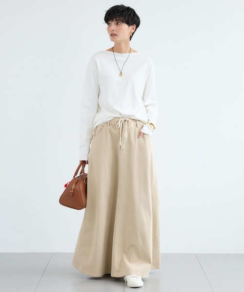 BARNYARDSTORM（バンヤードストーム）の「BARNYARDSTORM / ボートネックロンＴ / マシンウォッシャブル（Tシャツ/カットソー・レディース・ライトグレー/ホワイト/ブラウン・M/S）」の10枚目の写真