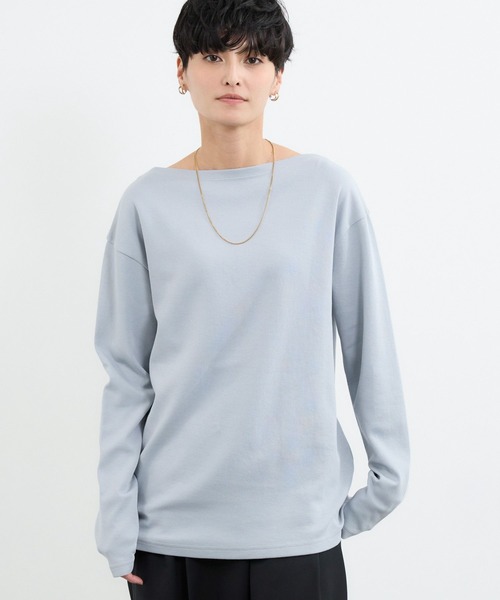 BARNYARDSTORM（バンヤードストーム）の「BARNYARDSTORM / ボートネックロンＴ / マシンウォッシャブル（Tシャツ/カットソー・レディース・ライトグレー/ホワイト/ブラウン・M/S）」の19枚目の写真