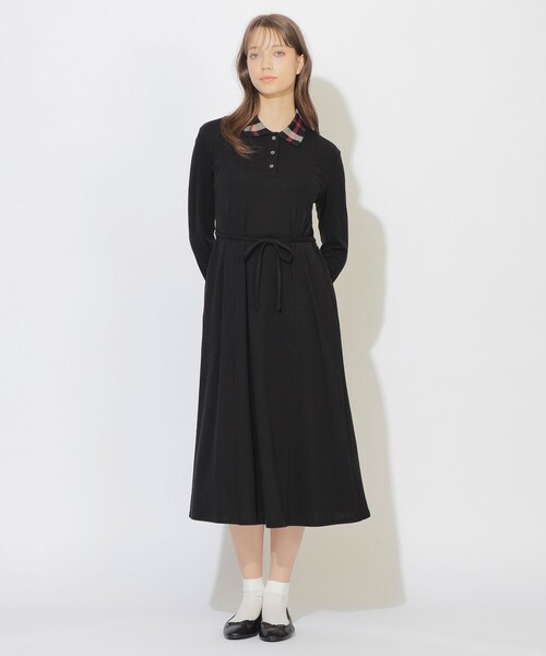 CB CRESTBRIDGE（シービークレストブリッジ）の「【Meシリーズ】ポロワンピース（ワンピース・レディース・ブラック/ダークネイビー・M/S）」の2枚目の写真