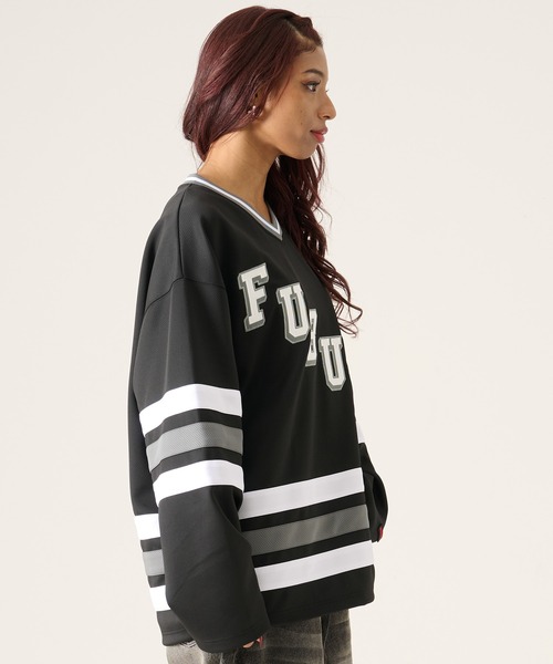 FUBU( フブ)の「FUBU フブ ブランド Hockey Jersey Shirt / ホッケーシャツ ナンバリング ゲームシャツ(Tシャツ/カットソー・メンズ・ダークブルー/ホワイト/ブラック・M/L/XL/XXL)」の12枚目の写真