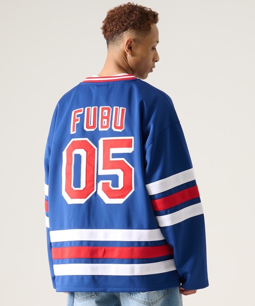 FUBU( フブ)の「FUBU フブ ブランド Hockey Jersey Shirt / ホッケーシャツ ナンバリング ゲームシャツ(Tシャツ/カットソー・メンズ・ダークブルー/ホワイト/ブラック・M/L/XL/XXL)」の15枚目の写真