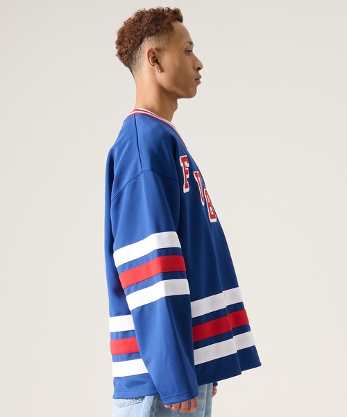 FUBU( フブ)の「FUBU フブ ブランド Hockey Jersey Shirt / ホッケーシャツ ナンバリング ゲームシャツ(Tシャツ/カットソー・メンズ・ダークブルー/ホワイト/ブラック・M/L/XL/XXL)」の17枚目の写真