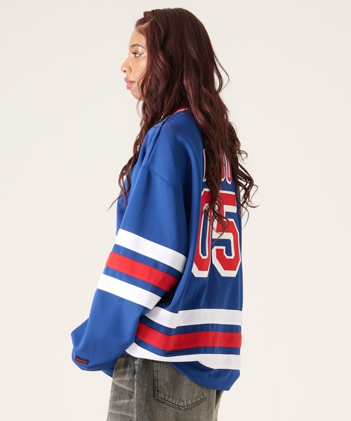 FUBU( フブ)の「FUBU フブ ブランド Hockey Jersey Shirt / ホッケーシャツ ナンバリング ゲームシャツ(Tシャツ/カットソー・メンズ・ダークブルー/ホワイト/ブラック・M/L/XL/XXL)」の20枚目の写真
