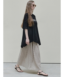 AVANT-G（アバン）の「Dot Velvet Maxi Skirt - beige（スカート）」