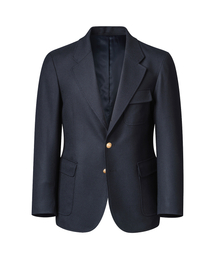 EDWARDMAX（エドワードマックス）の「ウール100% ゴールドボタン ネイビー ハンティングブレザージャケット（テーラードジャケット）」