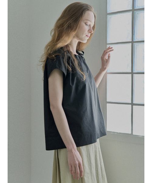 AVANT-G(アバン)の「Ribbon Unbalance Blouse - BLACK(シャツ/ブラウス・レディース・その他・FREE)」の2枚目の写真