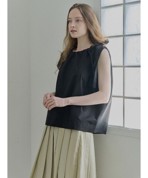 AVANT-G(アバン)の「Ribbon Unbalance Blouse - BLACK(シャツ/ブラウス・レディース・その他・FREE)」の3枚目の写真