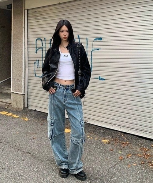 ViViDAY(ビビデー)の「フェイクレザージャケット(ライダースジャケット・レディース・ブラック・M)」の12枚目の写真