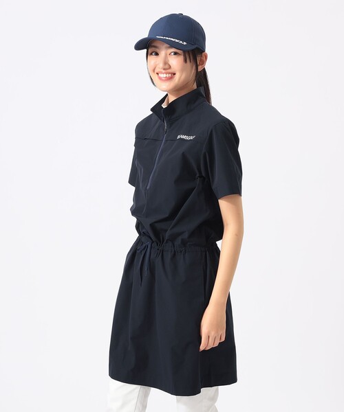 BEAMS GOLF（ビームスゴルフ）の「ORANGE LABEL / ストレッチ ハーフジップ 撥水ワンピース（ワンピース・レディース・ベージュ/ネイビー・MEDIUM/LARGE/SMALL）」の7枚目の写真