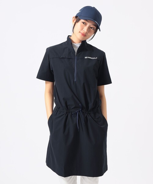 BEAMS GOLF（ビームスゴルフ）の「ORANGE LABEL / ストレッチ ハーフジップ 撥水ワンピース（ワンピース・レディース・ベージュ/ネイビー・MEDIUM/LARGE/SMALL）」の9枚目の写真