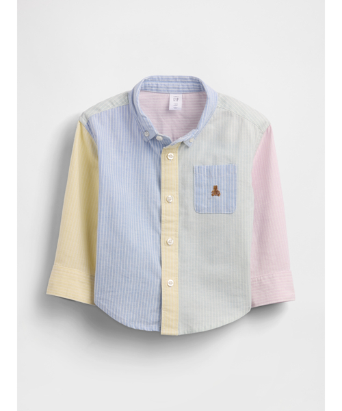 GAP（ギャップ）の「カラーブロック オックスフォードシャツ (幼児・ベビー)（シャツ/ブラウス・キッズ・マルチ・90cm/95cm/70cm/80ｃｍ/100cm/105cm/110cm）」の2枚目の写真