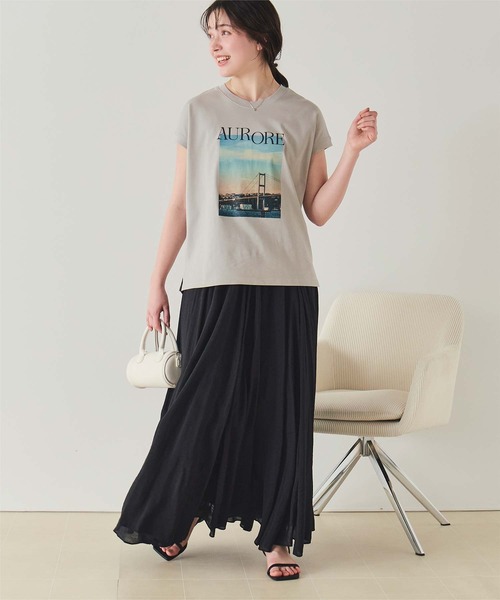 titivate(ティティベイト)の「汗染み防止フォトプリントフレンチスリーブトップス(Tシャツ/カットソー・レディース・ホワイト系その他/ホワイト/グレイッシュベージュ/チャコール/グレー・FREE)」の22枚目の写真