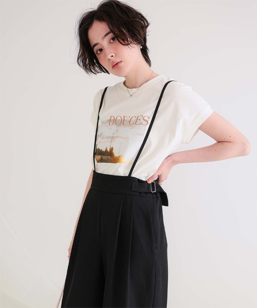 titivate(ティティベイト)の「汗染み防止フォトプリントフレンチスリーブトップス(Tシャツ/カットソー・レディース・ホワイト系その他/ホワイト/グレイッシュベージュ/チャコール/グレー・FREE)」の15枚目の写真