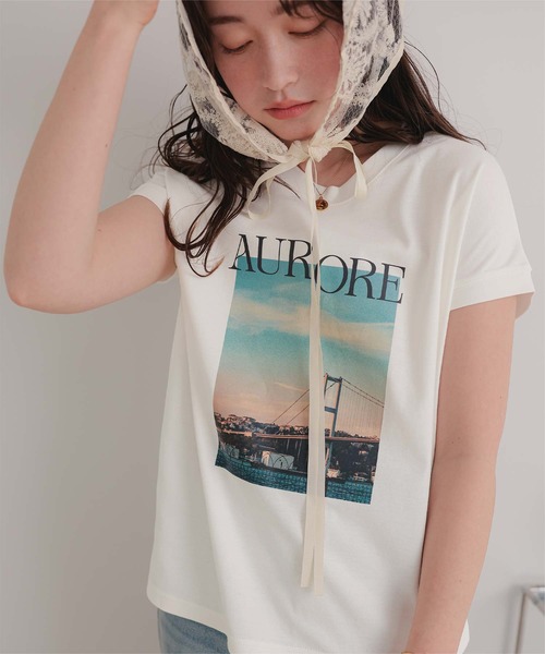 titivate(ティティベイト)の「汗染み防止フォトプリントフレンチスリーブトップス(Tシャツ/カットソー・レディース・ホワイト系その他/ホワイト/グレイッシュベージュ/チャコール/グレー・FREE)」の13枚目の写真