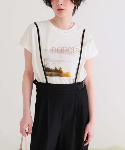 titivate(ティティベイト)の「汗染み防止フォトプリントフレンチスリーブトップス(Tシャツ/カットソー・レディース・ホワイト系その他/ホワイト/グレイッシュベージュ/チャコール/グレー・FREE)」の17枚目の写真
