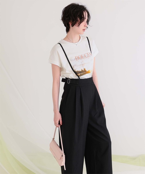 titivate(ティティベイト)の「汗染み防止フォトプリントフレンチスリーブトップス(Tシャツ/カットソー・レディース・ホワイト系その他/ホワイト/グレイッシュベージュ/チャコール/グレー・FREE)」の20枚目の写真