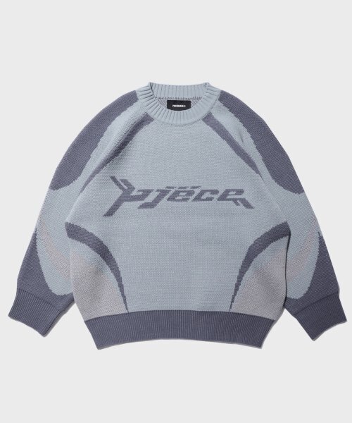 PIECEMAKER(ピースメーカー)の「PIECE RACING KNIT SWEATER (GREY)(ニット/セーター・レディース・その他・FREE)」の3枚目の写真