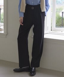 High Waist Belted Pants - Black