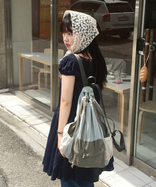 MASMARULEZ（マスマルールズ）の「[INT] Mixed Easy Draw Backpack _ Mint gray（バックパック/リュック・レディース・その他・FREE）」の2枚目の写真