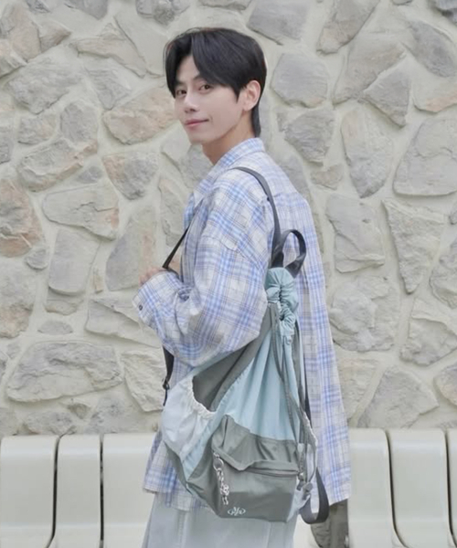 MASMARULEZ（マスマルールズ）の「[INT] Mixed Easy Draw Backpack _ Mint gray（バックパック/リュック・レディース・その他・FREE）」の4枚目の写真
