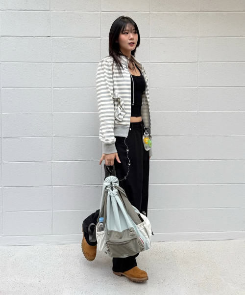 MASMARULEZ（マスマルールズ）の「[INT] Mixed Easy Draw Backpack _ Mint gray（バックパック/リュック・レディース・その他・FREE）」の7枚目の写真