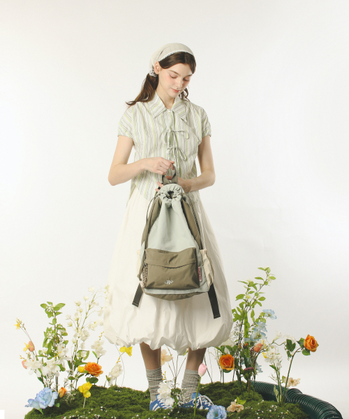 MASMARULEZ（マスマルールズ）の「[INT] Mixed Easy Draw Backpack _ Mint gray（バックパック/リュック・レディース・その他・FREE）」の9枚目の写真