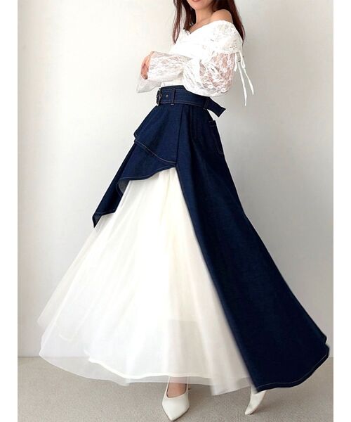 RESEXXY(リゼクシー)の「チュールボリュームスカート(スカート・レディース・ブラック/ライトブルー/インディゴブルー・FREE)」の14枚目の写真