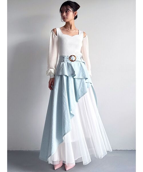 RESEXXY(リゼクシー)の「チュールボリュームスカート(スカート・レディース・ブラック/ライトブルー/インディゴブルー・FREE)」の18枚目の写真