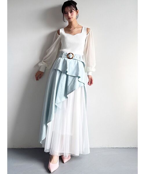 RESEXXY(リゼクシー)の「チュールボリュームスカート(スカート・レディース・ブラック/ライトブルー/インディゴブルー・FREE)」の19枚目の写真