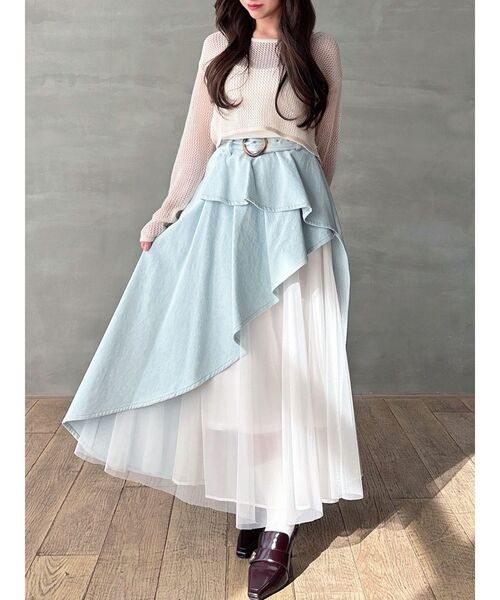 RESEXXY(リゼクシー)の「チュールボリュームスカート(スカート・レディース・ブラック/ライトブルー/インディゴブルー・FREE)」の13枚目の写真