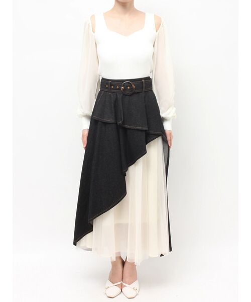 RESEXXY(リゼクシー)の「チュールボリュームスカート(スカート・レディース・ブラック/ライトブルー/インディゴブルー・FREE)」の5枚目の写真